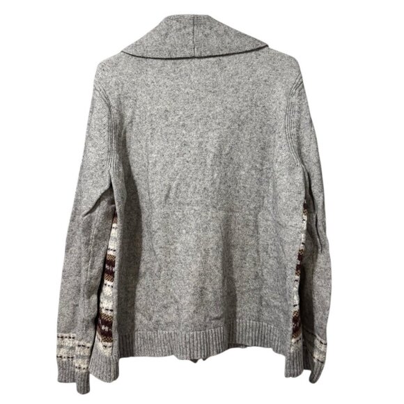 Eddie Bauer XXL Aztec Wool Blend Toggle Cardigan Sweater Cozy Country City VTG - Picture 2 of 15